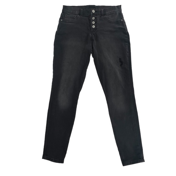 Justice Black Button Fly High Rise Jeggings Size 16 Plus Girl’s - Picture 1 of 5